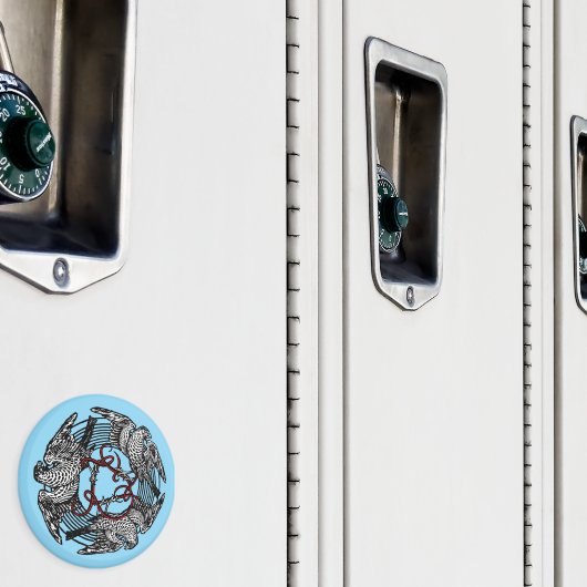 Antikes Buchzeichen Drei Hawks William de Morgan Magnet (In Situ (Schrank))