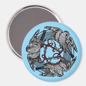 Antikes Buchzeichen Drei Hawks William de Morgan Magnet (Vorderseite/Rückseite)
