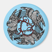 Antikes Buchzeichen Drei Hawks William de Morgan Magnet (Vorne)