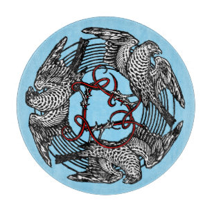 Antikes Buchzeichen Drei Hawks William de Morgan Schneidebrett