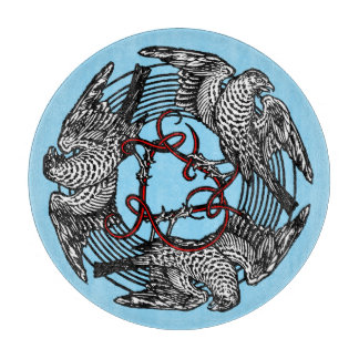 Antikes Buchzeichen Drei Hawks William de Morgan Schneidebrett