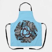 Antikes Buchzeichen Drei Hawks William de Morgan Schürze (Vorderseite)