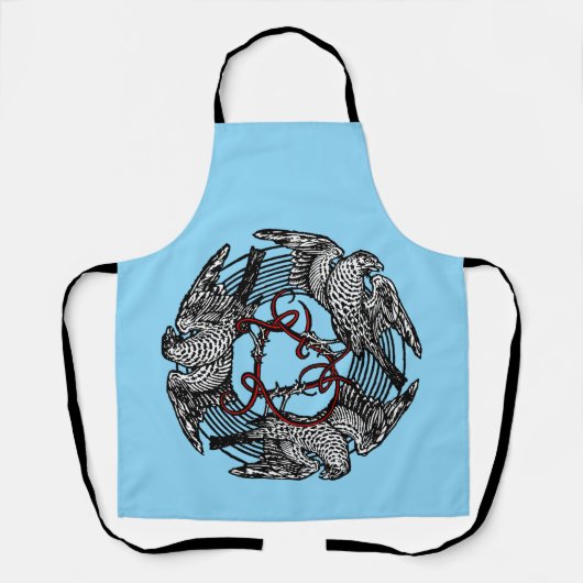 Antikes Buchzeichen Drei Hawks William de Morgan Schürze (Vorderseite)