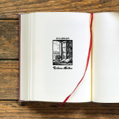 Antikes Buchzeichen Etching Henri Bacher Ex Libris Gummistempel