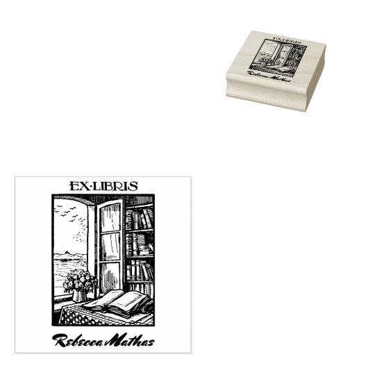 Antikes Buchzeichen Etching Henri Bacher Ex Libris Gummistempel (Stempel)