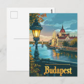 Antikes Budapest Postkarte (Vorne/Hinten)