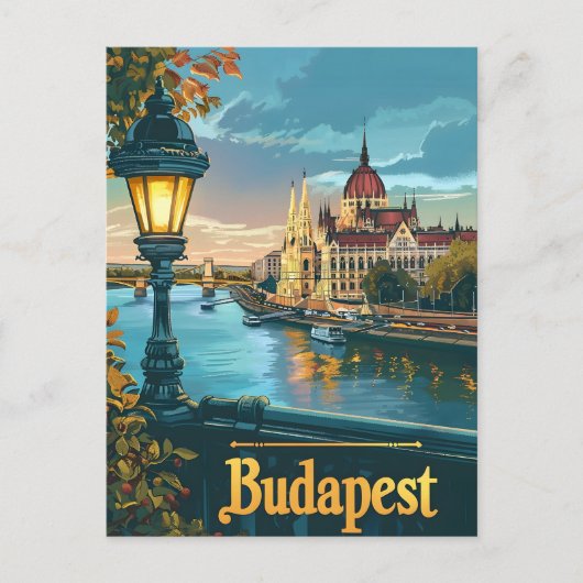 Antikes Budapest Postkarte (Vorderseite)