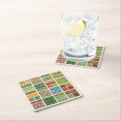 Antikes buntes Patchwork Papier Napkin Rechteckiger Pappuntersetzer (Vor Ort)