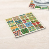 Antikes buntes Patchwork Papier Napkin Rechteckiger Pappuntersetzer (angewinkelt)