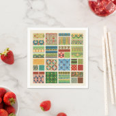 Antikes buntes Patchwork Papier Napkin Serviette (Beispiel)