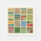Antikes buntes Patchwork Papier Napkin Serviette (Vorderseite)