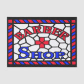 Antikes Buntglas-Friseursalon-Zeichen Seidenpapier (Vorderseite)