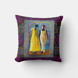 Antikes Buntglas Harlem Renaissance Kissen