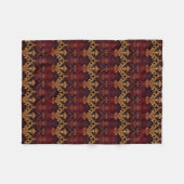 Antikes burgunder-gold Damastmuster Fleecedecke (Vorderseite (Horizontal))