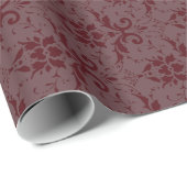Antikes Burgundy Damask Wrapping Paper Geschenkpapier (Rolleneckpunkt)