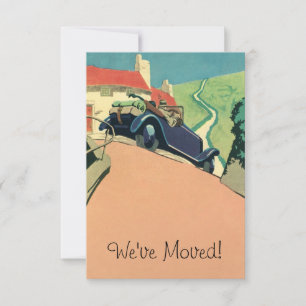 Antikes Cabrio, Vintage Adressänderung Einladung