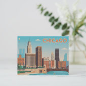 Antikes Chicago Postkarte (Stehend Vorderseite)