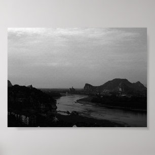 Antikes China Guilin Lijiang Fluss Poster