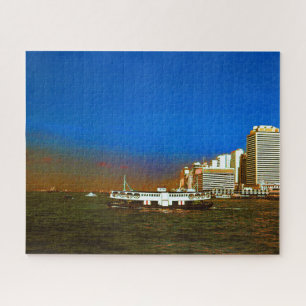 Antikes China Hongkong Boot Wolkenkratzer Meer Puzzle