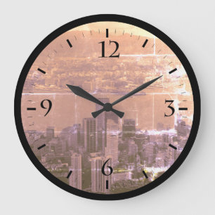 Antikes China Hongkong Stadt Skylines Überblick Große Wanduhr