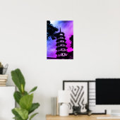 Antikes China Kanton die Blumenpagode Poster (Heimbüro)