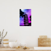 Antikes China Kanton die Blumenpagode Poster (Küche)