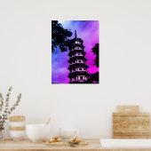 Antikes China Kanton die blumige Pagode Poster (Küche)