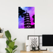 Antikes China Kanton die blumige Pagode Poster (Heimbüro)