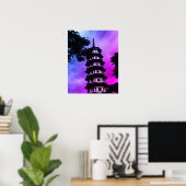 Antikes China Kanton die blumige Pagode Poster (Heimbüro)