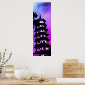 Antikes China Kanton die blumige Pagode Poster (Küche)