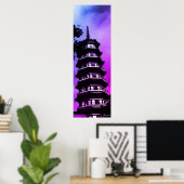 Antikes China Kanton die blumige Pagode Poster (Heimbüro)