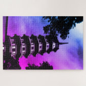 Antikes China Kanton die blumige Pagode Puzzle (Horizontal)