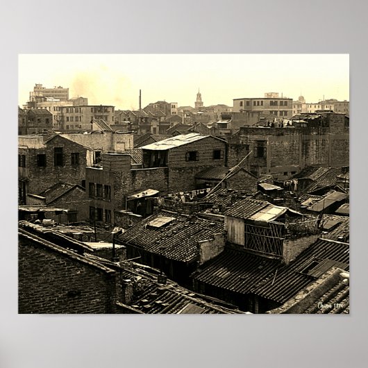 Antikes China Kanton Stadt Poster (Vorne)