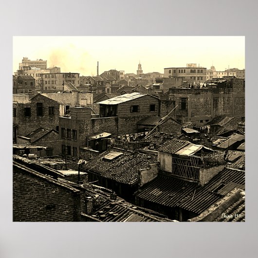 Antikes China Kanton Stadt Poster (Vorne)