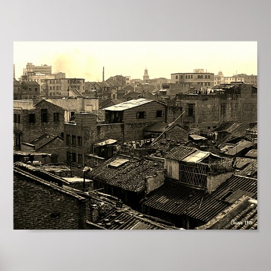 Antikes China Kanton Stadt Poster (Vorne)