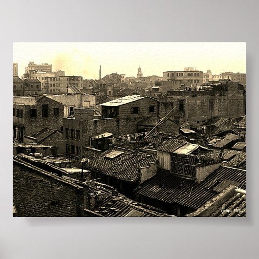 Antikes China Kanton Stadt Poster (Vorne)