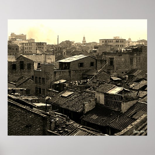 Antikes China Kanton Stadt Poster (Vorne)