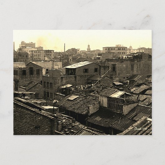Antikes China Kanton Stadt Postkarte (Vorderseite)