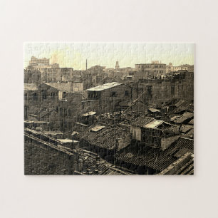 Antikes China Kanton Stadt Puzzle
