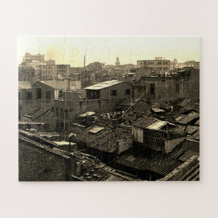Antikes China Kanton Stadt Puzzle