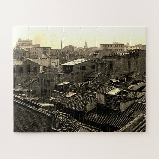 Antikes China Kanton Stadt Puzzle (Horizontal)