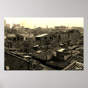 Antikes China Kantonstadt Poster