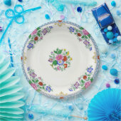Antikes China-Muster Handbemalter Pappteller (Party)