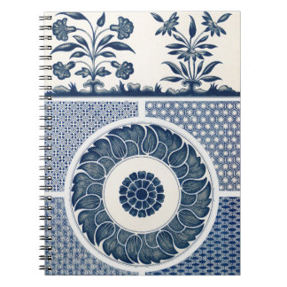 Antikes chinesisches blau-weißes Porzellanmuster Notizblock