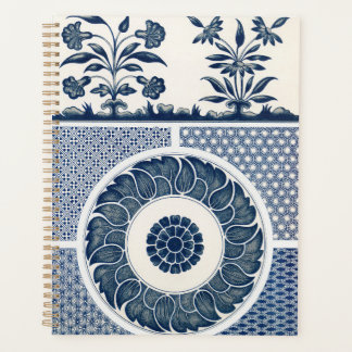 Antikes chinesisches blau-weißes Porzellanmuster Planer