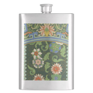 Antikes chinesisches Cloisonné-Muster: Jade Grün Flachmann