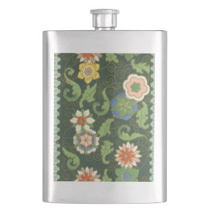 Antikes chinesisches Cloisonné-Muster: Jade Grün Flachmann