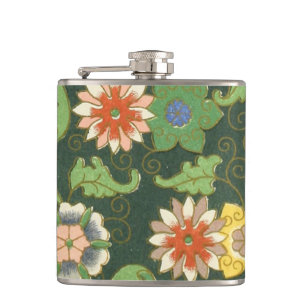 Antikes chinesisches Cloisonné-Muster: Jade Grün Flachmann