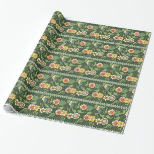 Antikes chinesisches Cloisonné-Muster: Jade Grün Geschenkpapier