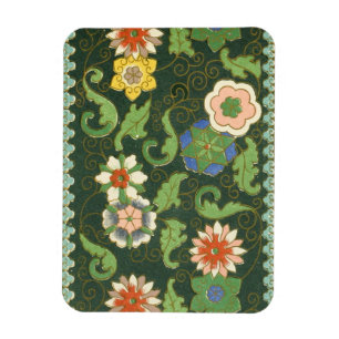 Antikes chinesisches Cloisonné-Muster: Jade Grün Magnet